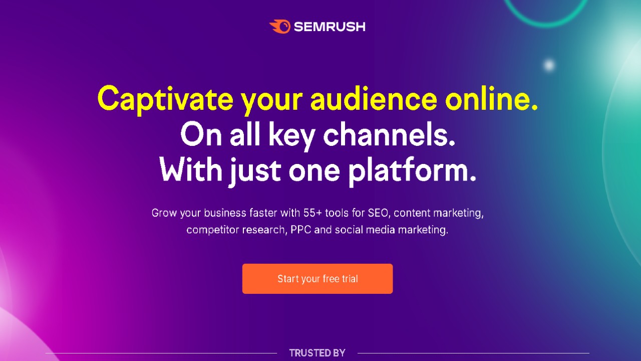 Tools for keyword research, CPC, competitive analysis, site audit and more