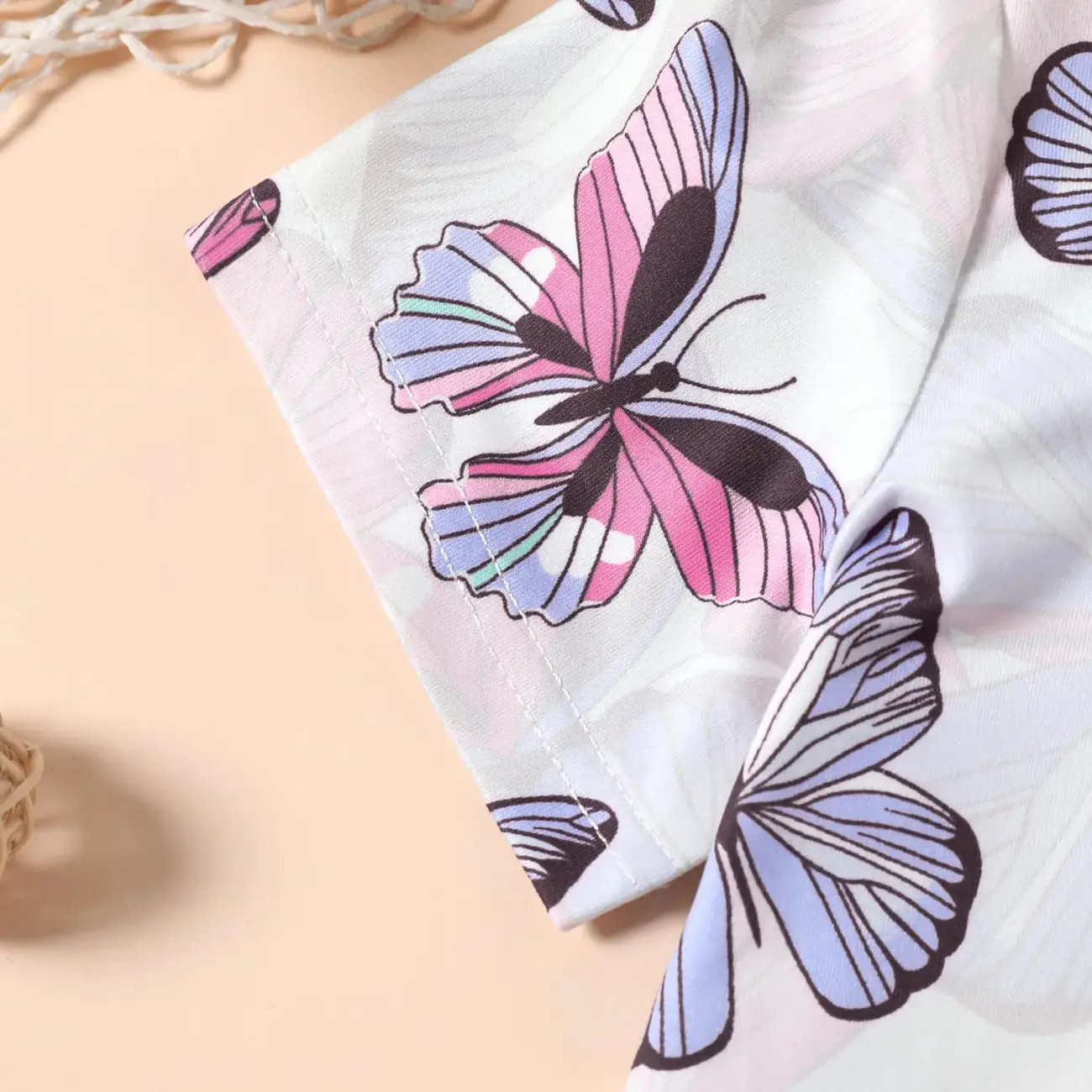 Toddler Girl Butterfly Embroidered/Print Short-sleeve Tee share icon