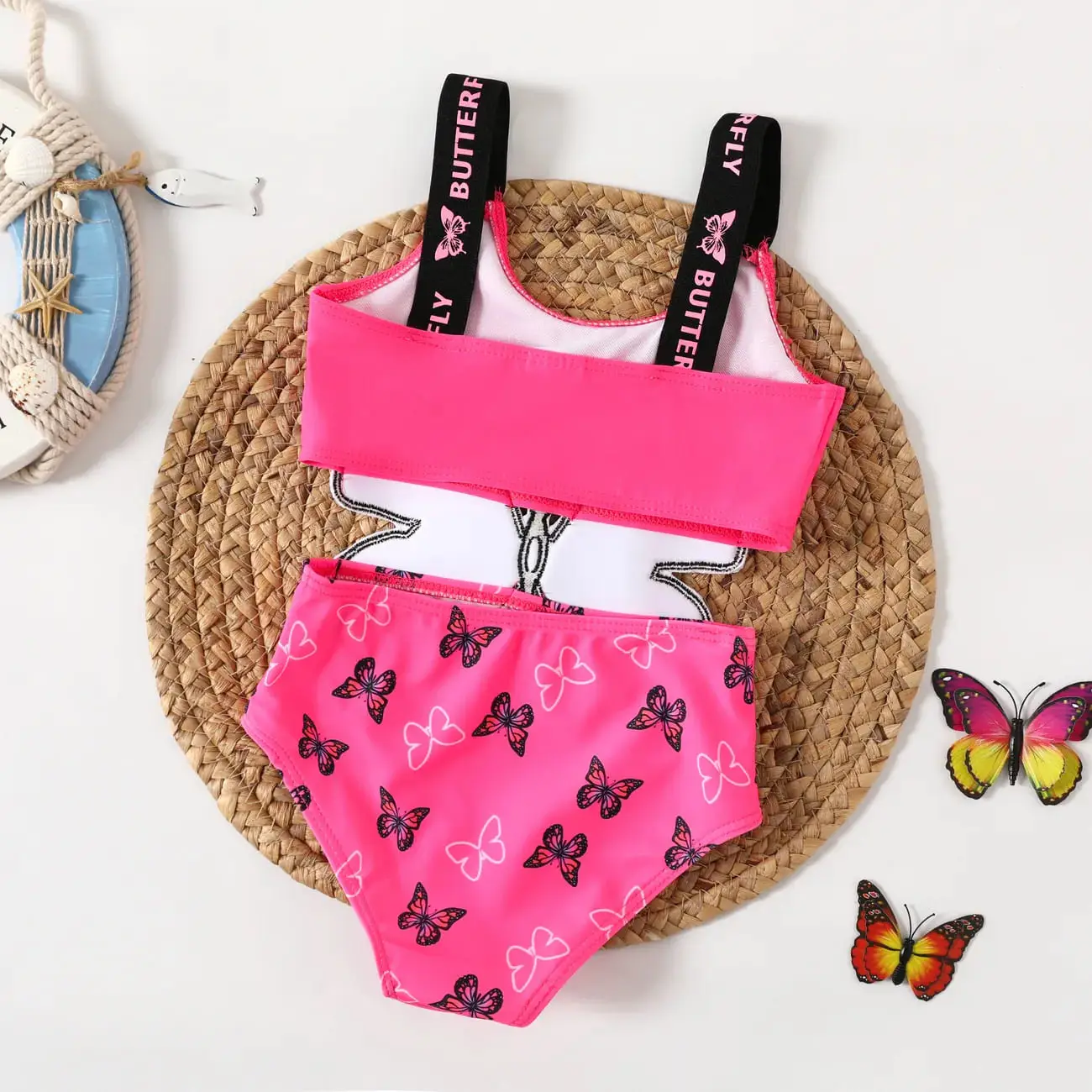 Toddler/Kid Girl Animal Pattern Butterfly 3D Hyper-Tactile Swimwear