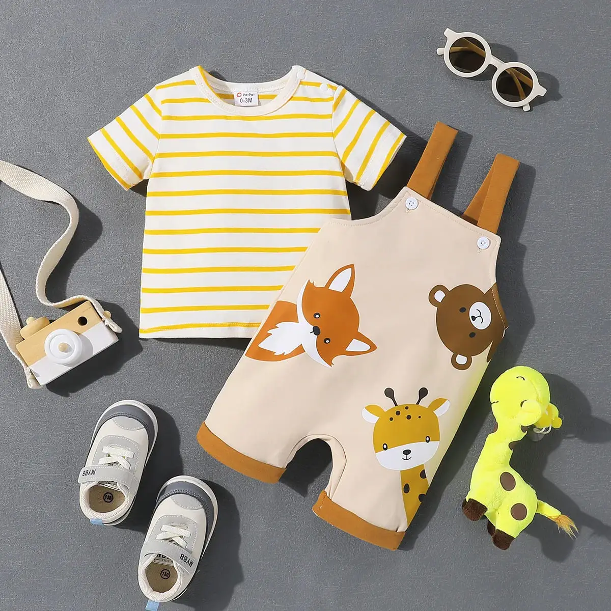 Baby Boys Marine Print T-shirt and overalls Set