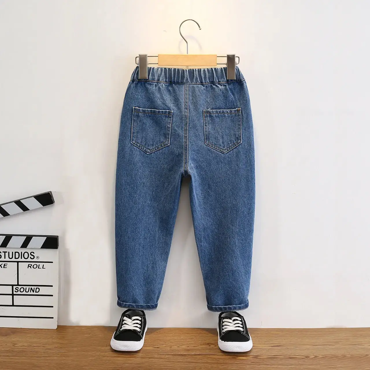  Boy Casual Colorblock Stitching Denim Jeans