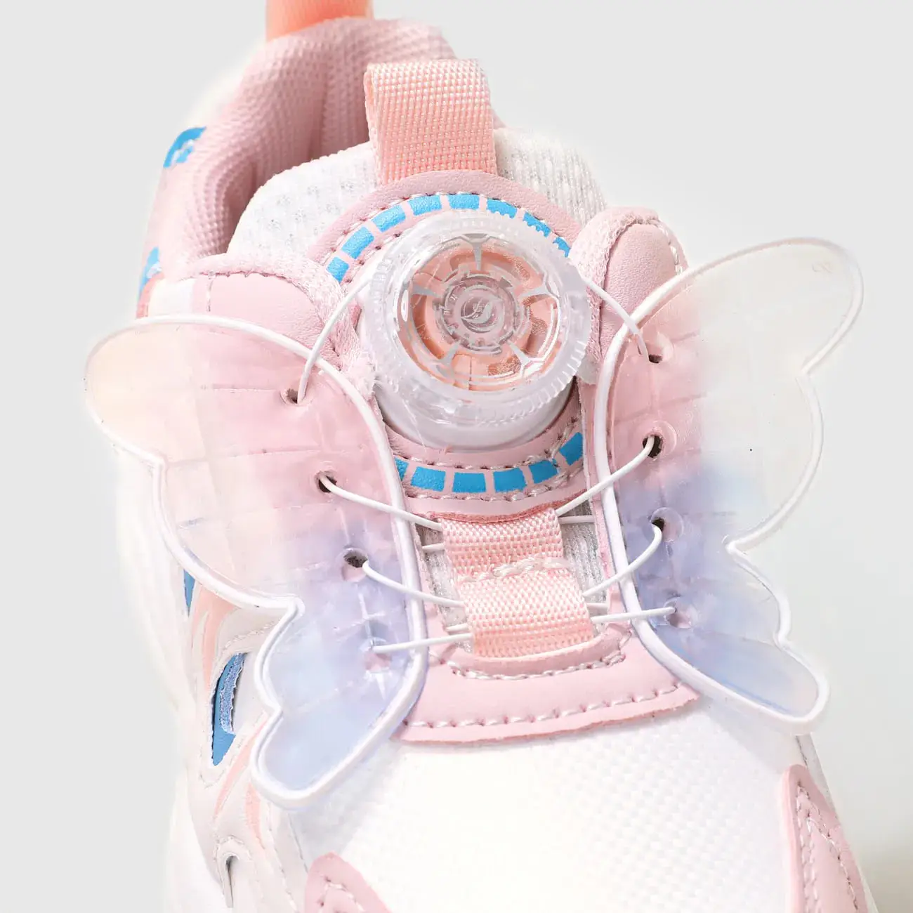 Kids Girl 3D Hyper-Tactile Butterfly Design Rotating Button Sports Shoes
