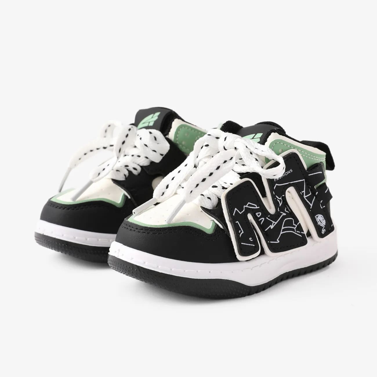 Toddlers & Kids Fabric Stitching Breathable Velcro Sports Shoes