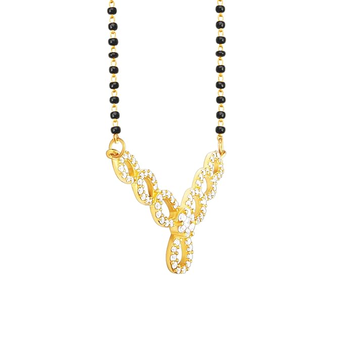 Silver Golden Enamoured In Love Mangalsutra