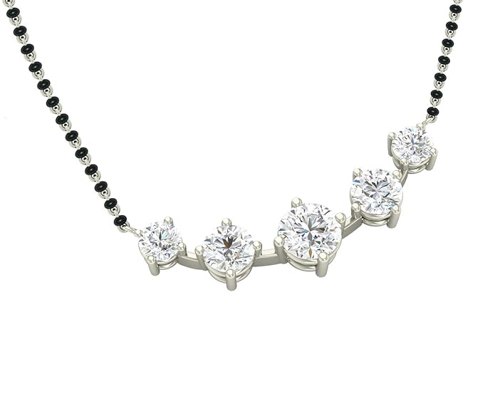 Silver Rhodium Plated 5 Stone Pendant Earring Necklace Set With Chain