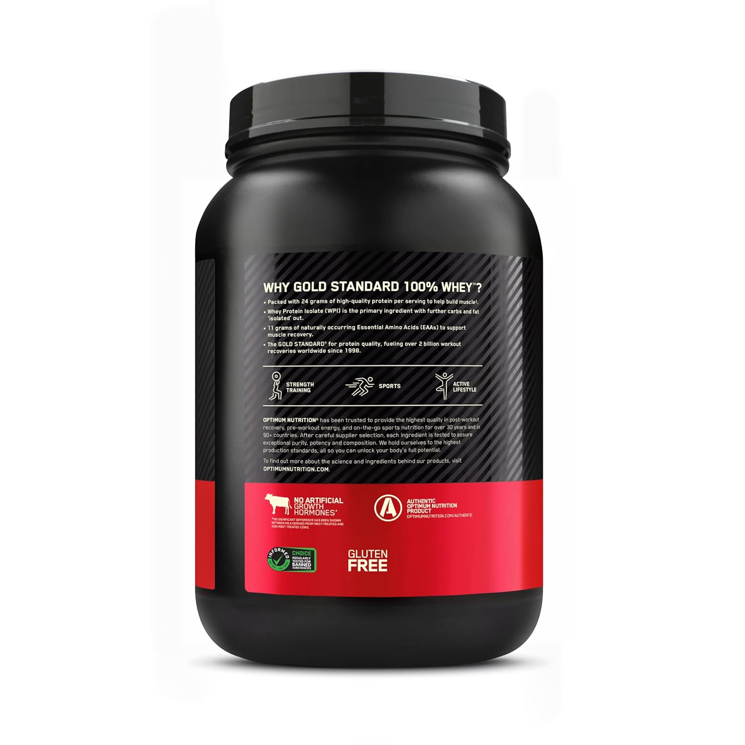 Optimum Nutrition (ON) Gold Standard 100% Whey Protein Powder (Vanilla Ice Cream)2 lbs, 907 g