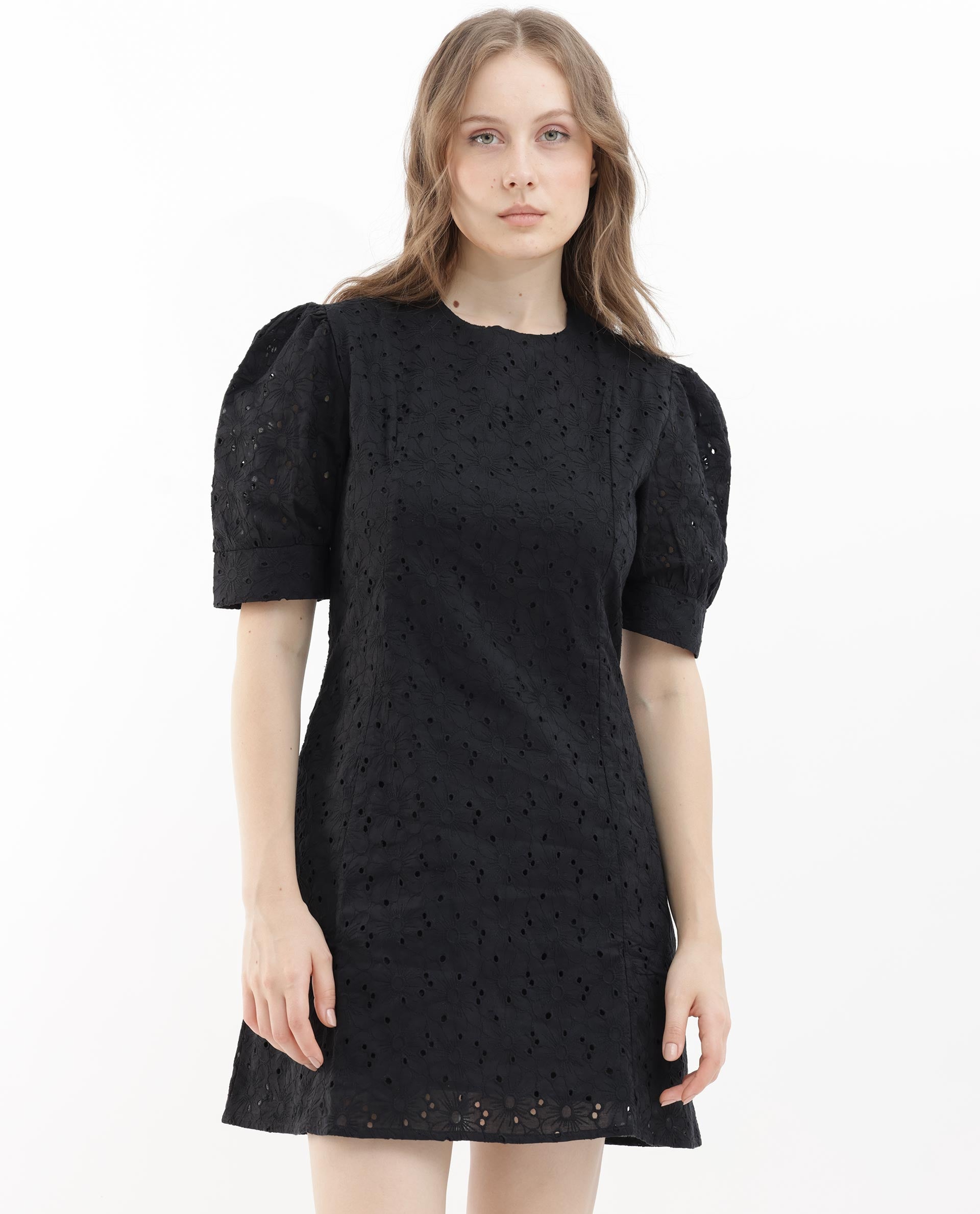 ELEGANT SCHIFFLI SHORT DRESS