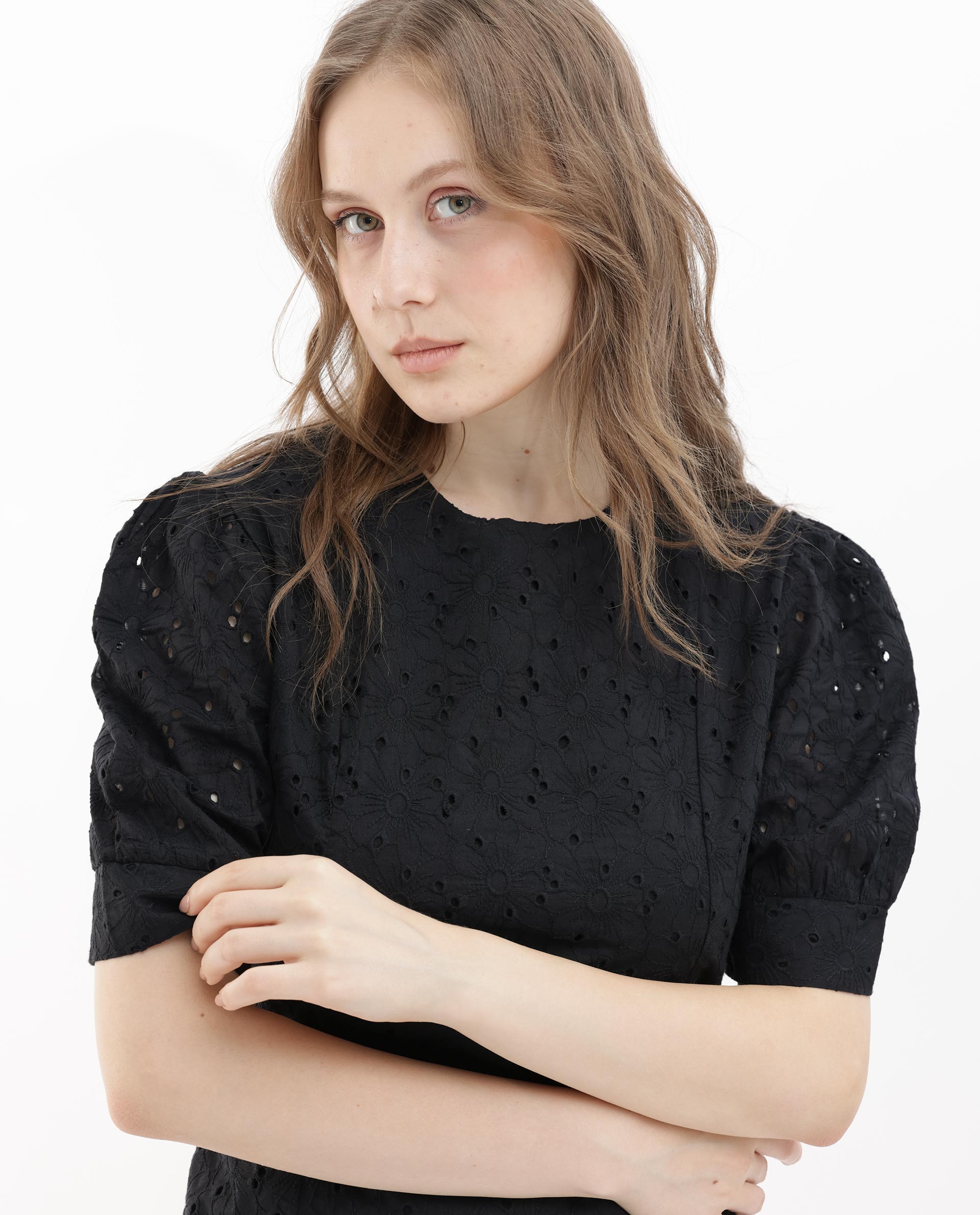 ELEGANT SCHIFFLI SHORT DRESS