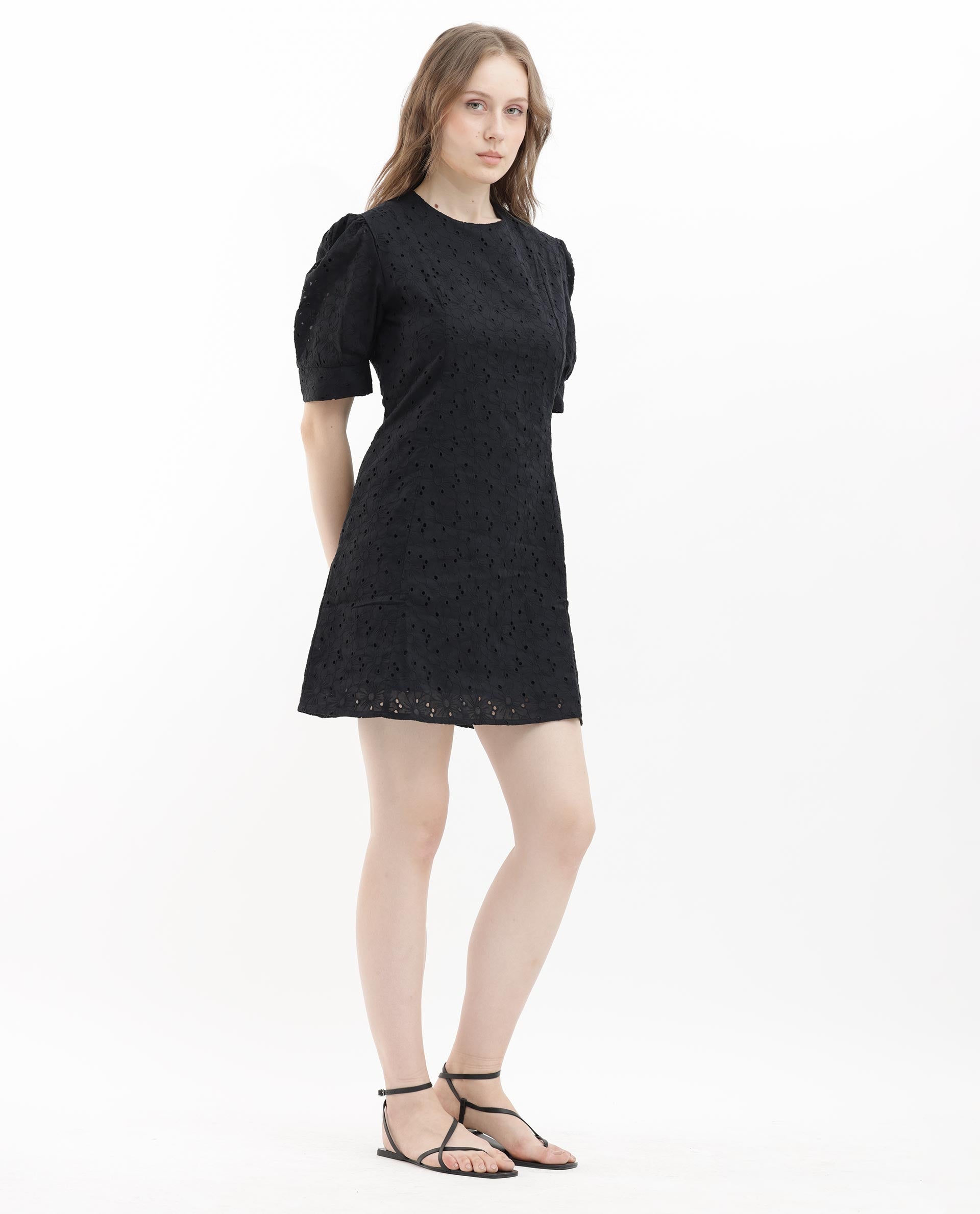 ELEGANT SCHIFFLI SHORT DRESS