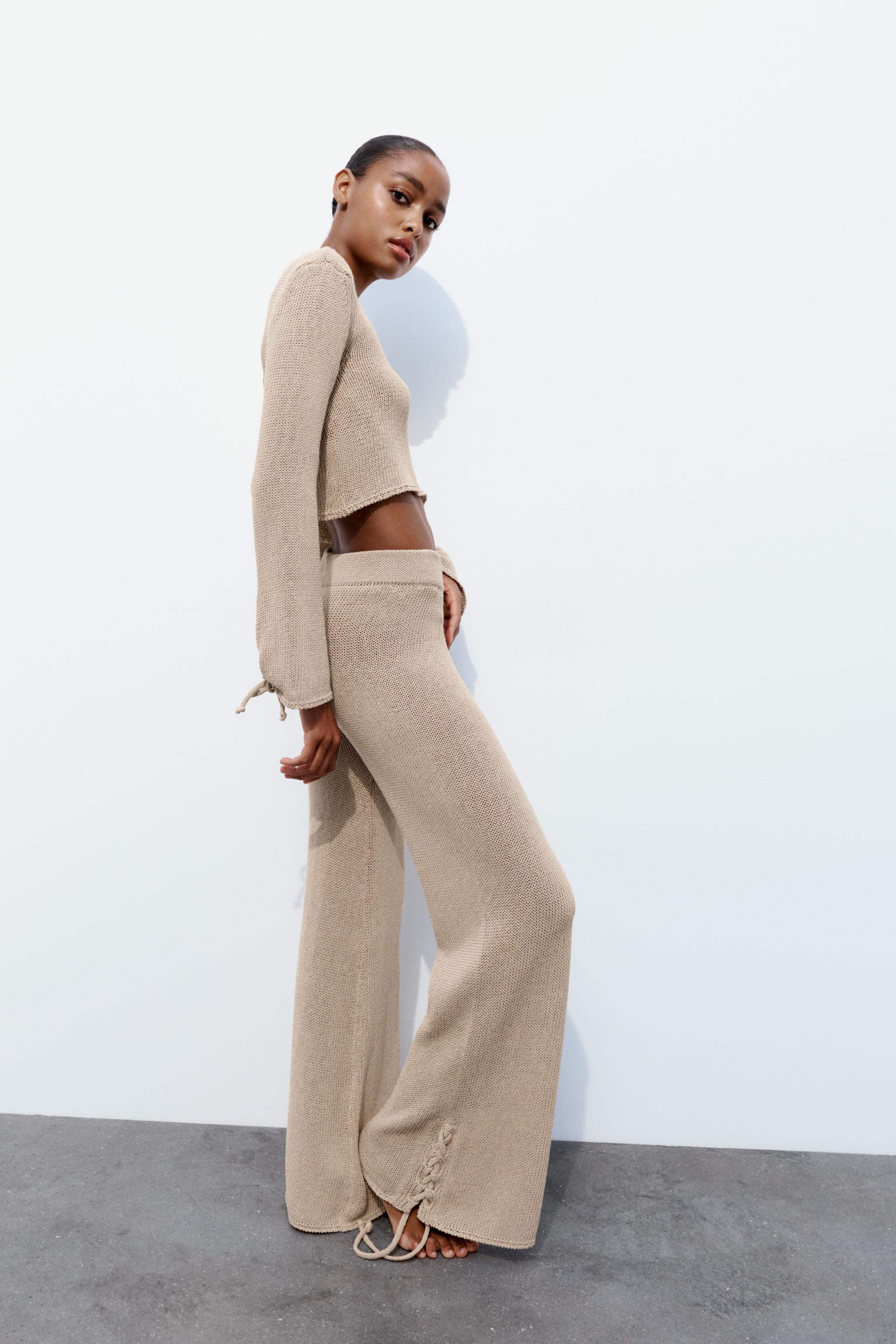 FLARED KNIT TROUSERS SET 