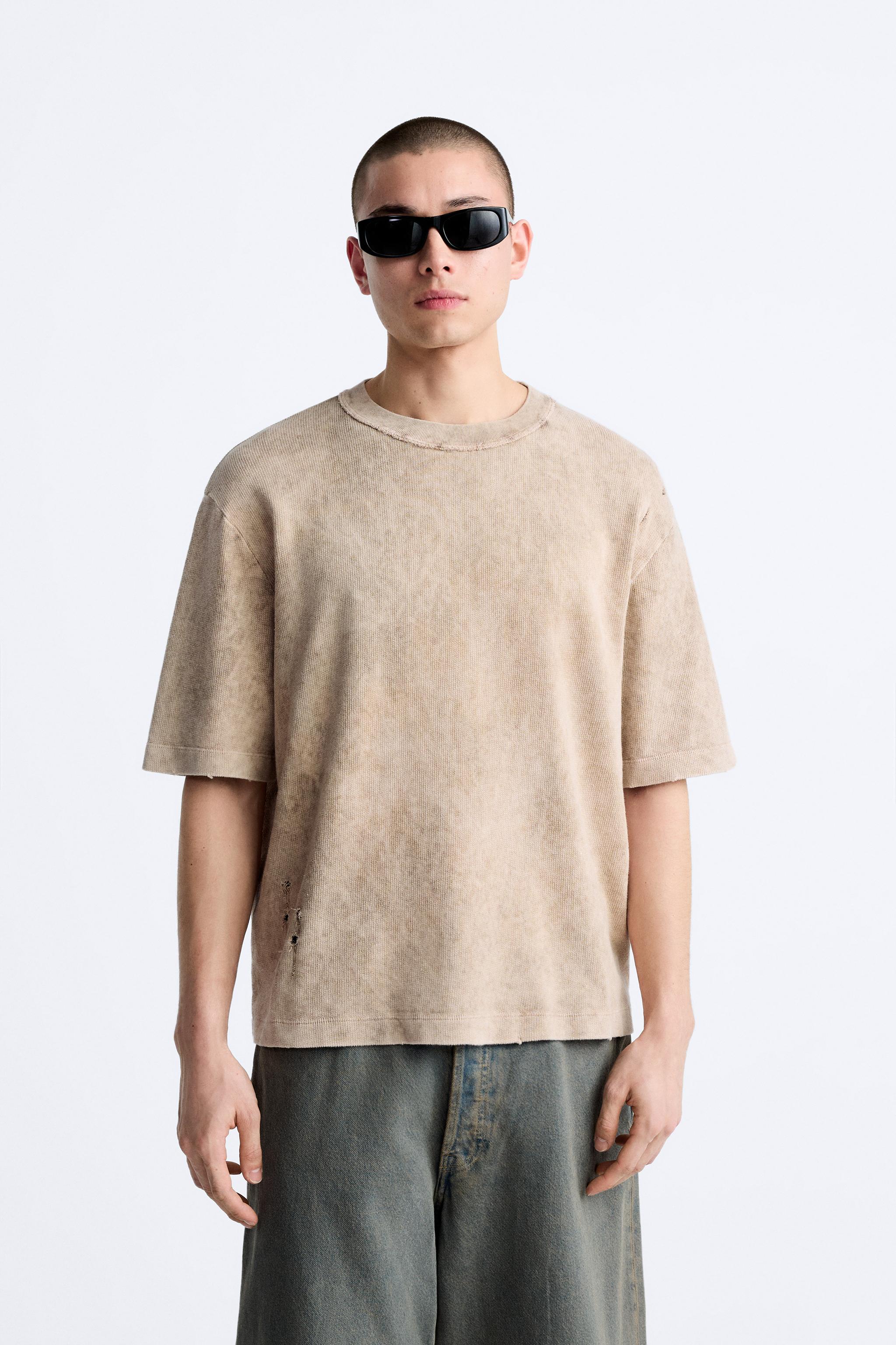 KNIT T-SHIRT WITH ABSTRACT PRINT