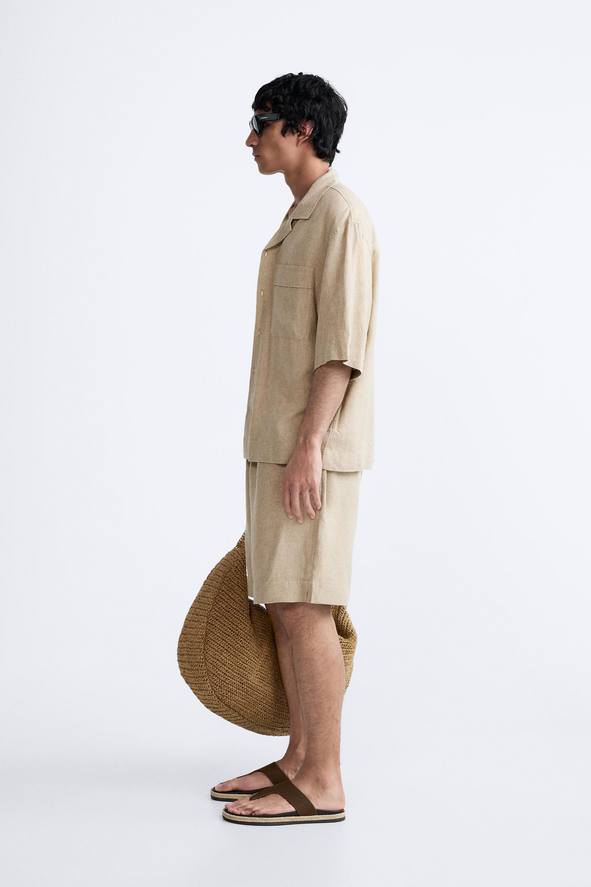 LINEN - VISCOSE BERMUDA SHORTS