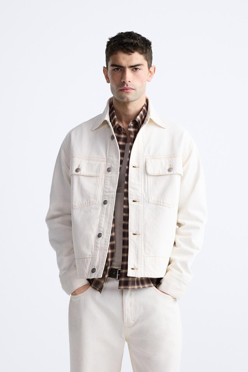 DENIM JACKET WITH CONTRAST TOPSTITCHING