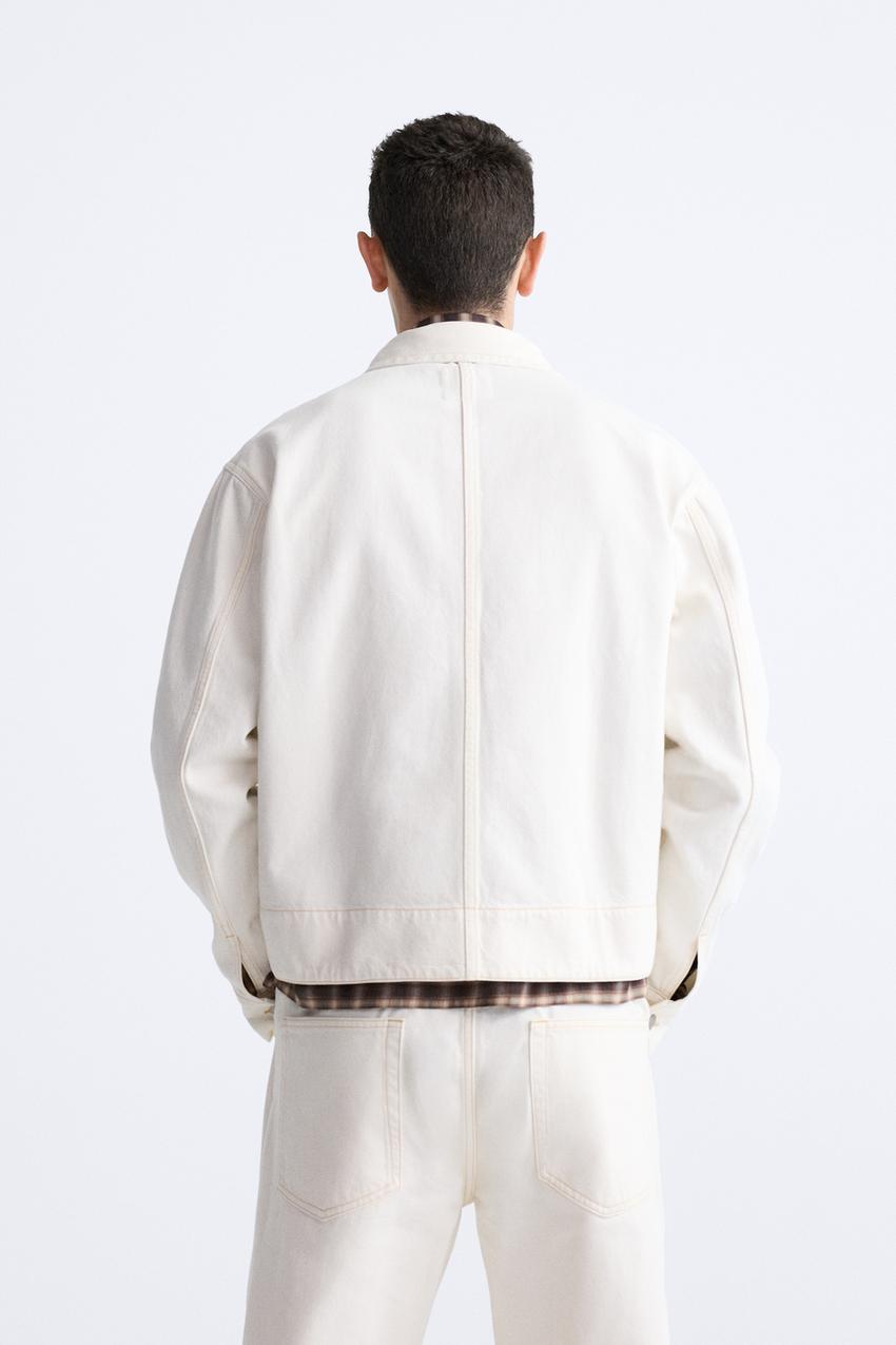 DENIM JACKET WITH CONTRAST TOPSTITCHING