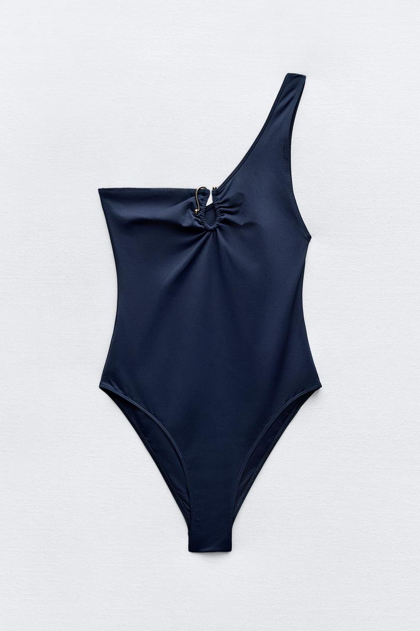 ASYMMETRIC SWIMSUIT WITH METAL PIECE