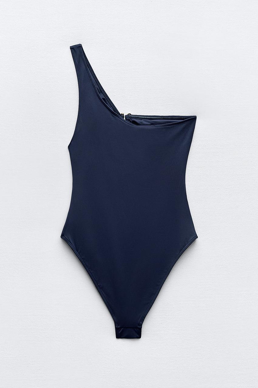 ASYMMETRIC SWIMSUIT WITH METAL PIECE