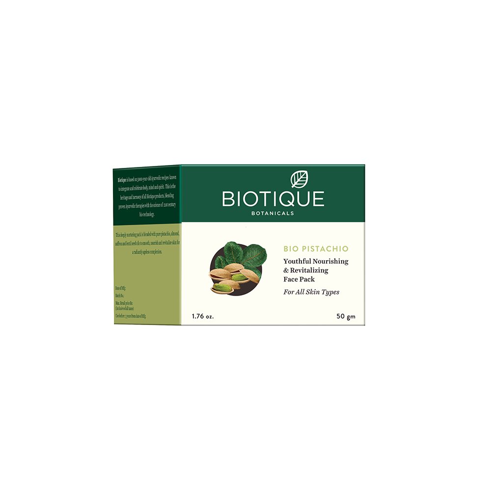  Biotique Pistachio Anti Ageing Nourishing Face Pack for All Skin Types, 50gm