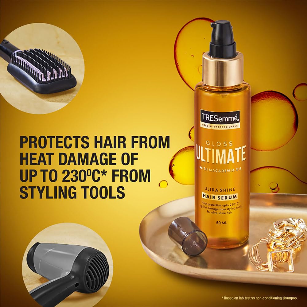  TRESemme Gloss Ultimate Ultra Shine Hair Serum 50ml with Macadamia Oil & Vitamin E, for Super shiny Finish