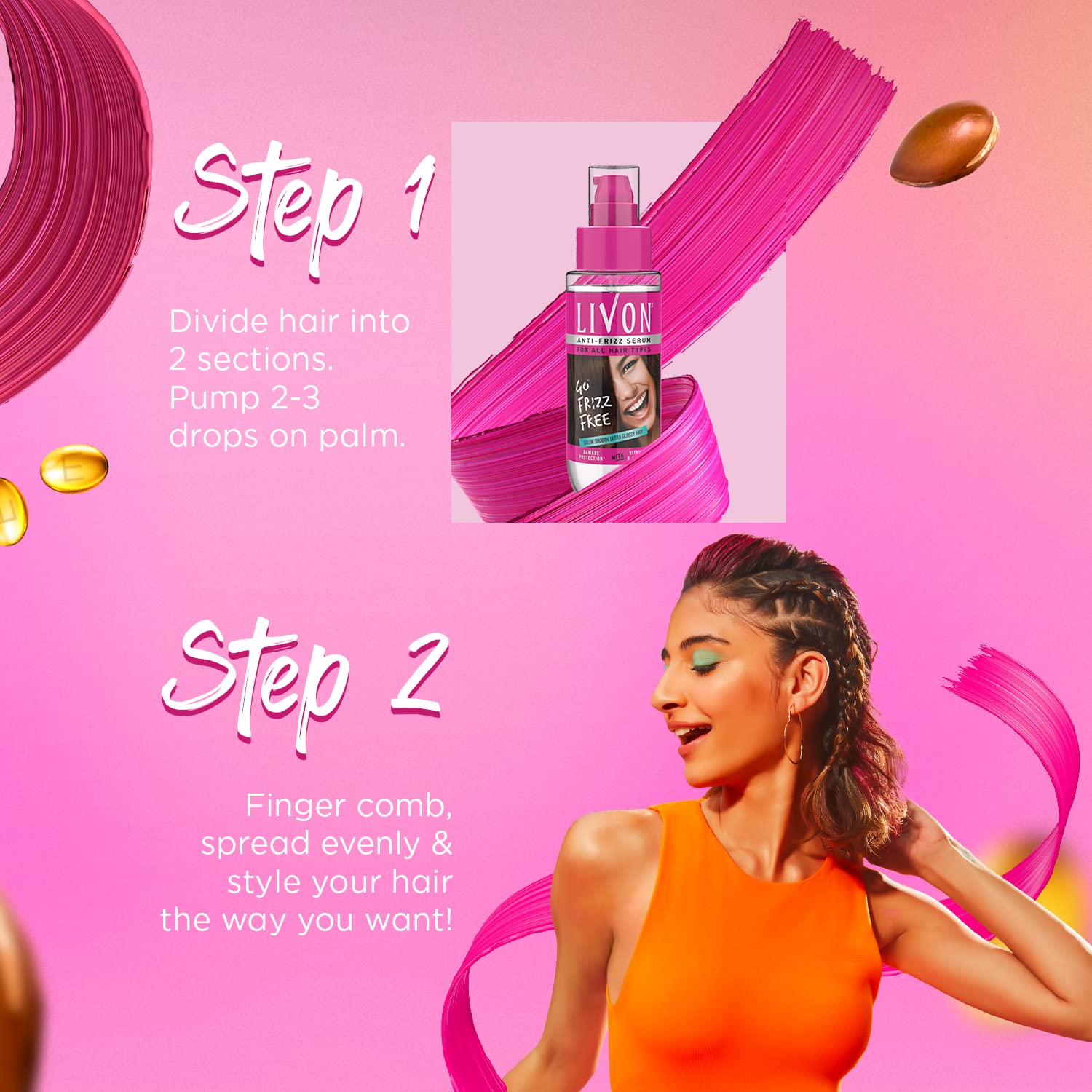 Livon Serum for Women & Men|All Hair Types for Frizz-free, Smooth & Glossy Hair |With Argan Oil & Vitamin E |100ml