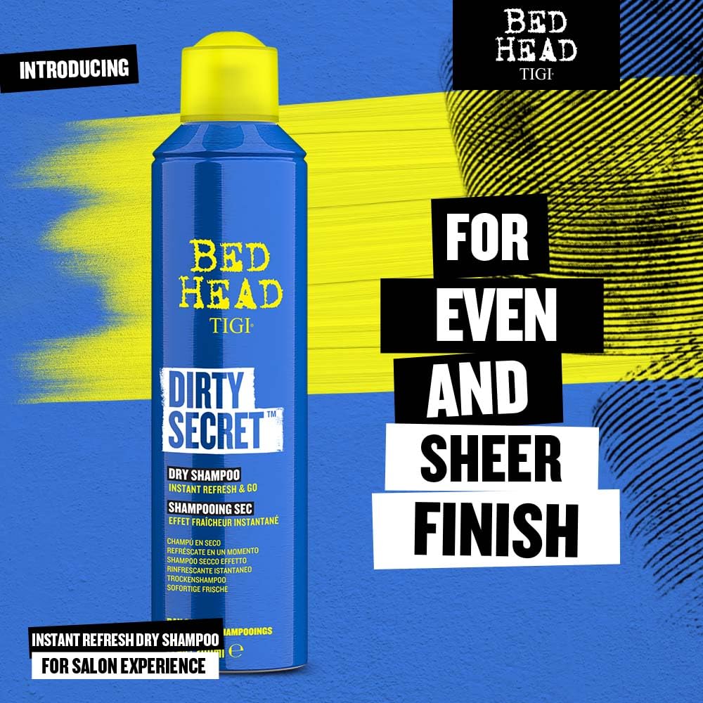  Bed Head TIGI Dirty Secret Dry Shampoo Spray Instant Refresh & Go Without White Residue For Day 2 Hair