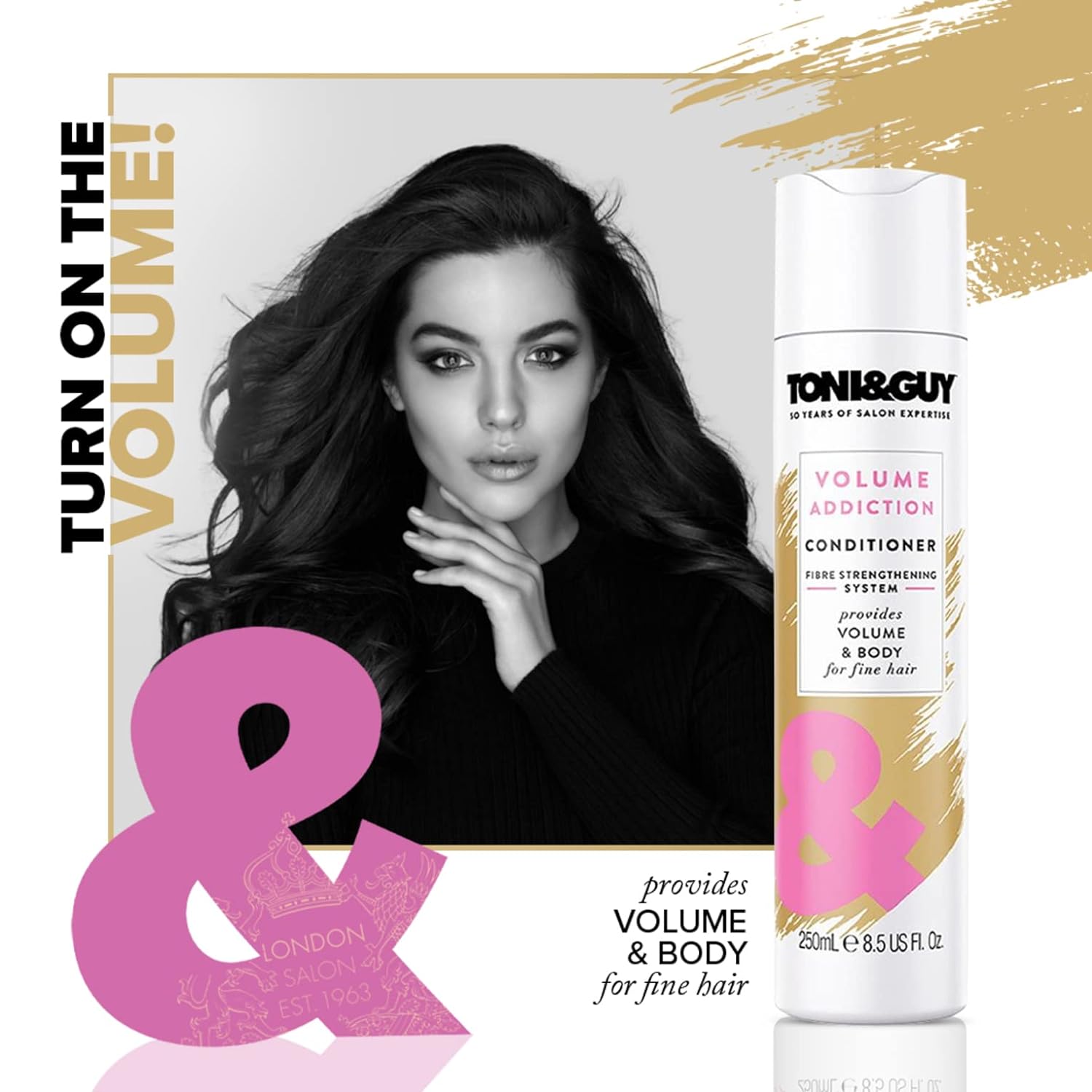  Toni&Guy Volume Addiction Hair Conditioner for Ultra Smooth & Voluminous Hair, Formulated with Wheat Extracts, Revives Dry & Frizzy Hair 