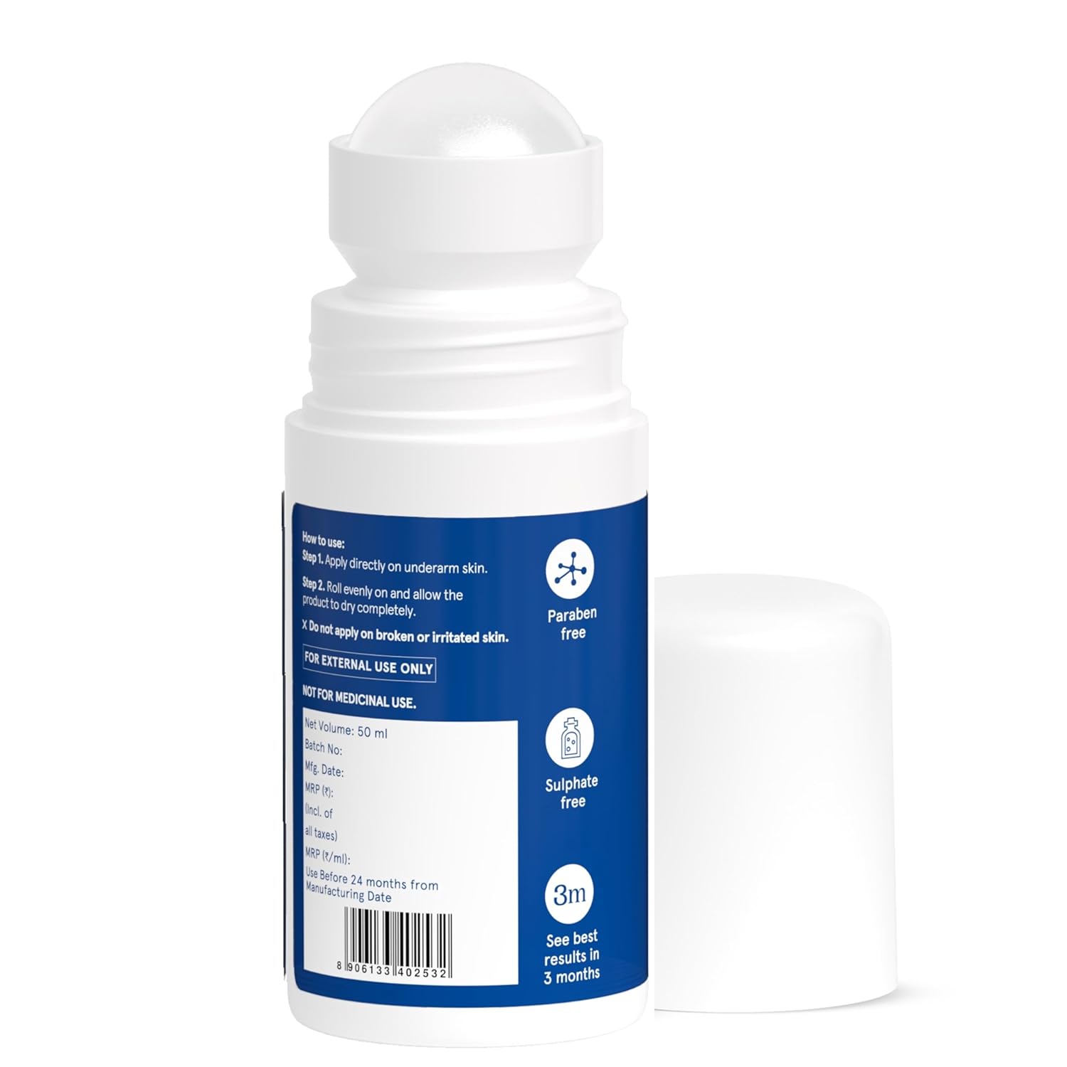 Be Bodywise 4% AHA BHA Underarm Roll on | With 2% Lactic Acid, 1% Mandelic Acid, 1% Salicylic Acid | Prevents Odour, Reduces Pigmentation