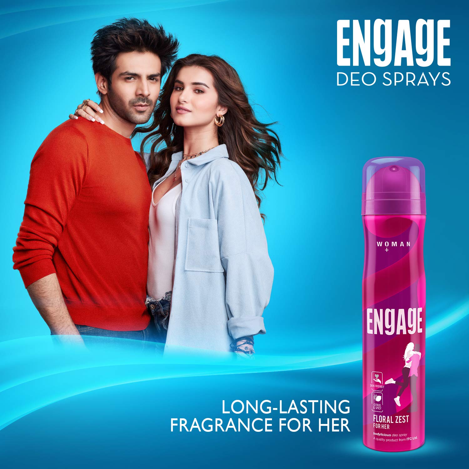 Engage Floral Zest Deodorant for Women, Citrus and Floral, Skin Friendly Deo, 150ml Body Spray