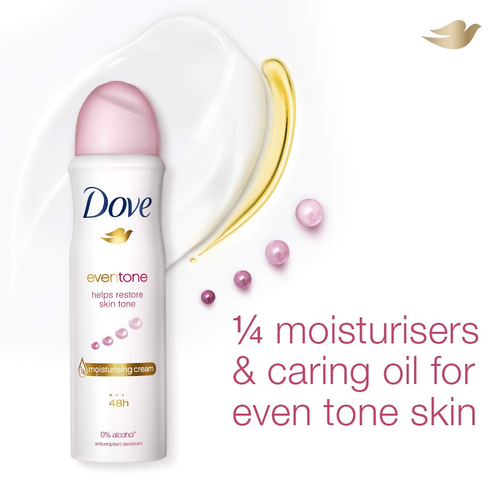  Dove Eventone Antiperspirant Deodorant for Women | 150ml | Long-Lasting Odour Protection, Skin-Friendly, Alcohol & Paraben-Free Body Spray for Wom