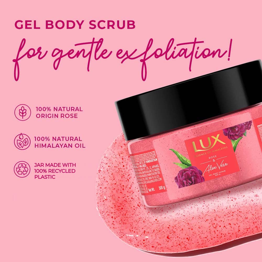LUX ROSE & ALOE VERA BODY SCRUB, 300gm