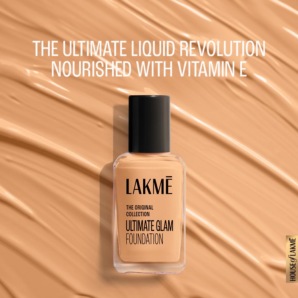 Lakmé Perfecting Liquid Foundation, Dewy Finish, Lightweight, Waterproof, With Vitamin E For Nourishing Skin & Oil Control, Marble, 27ml