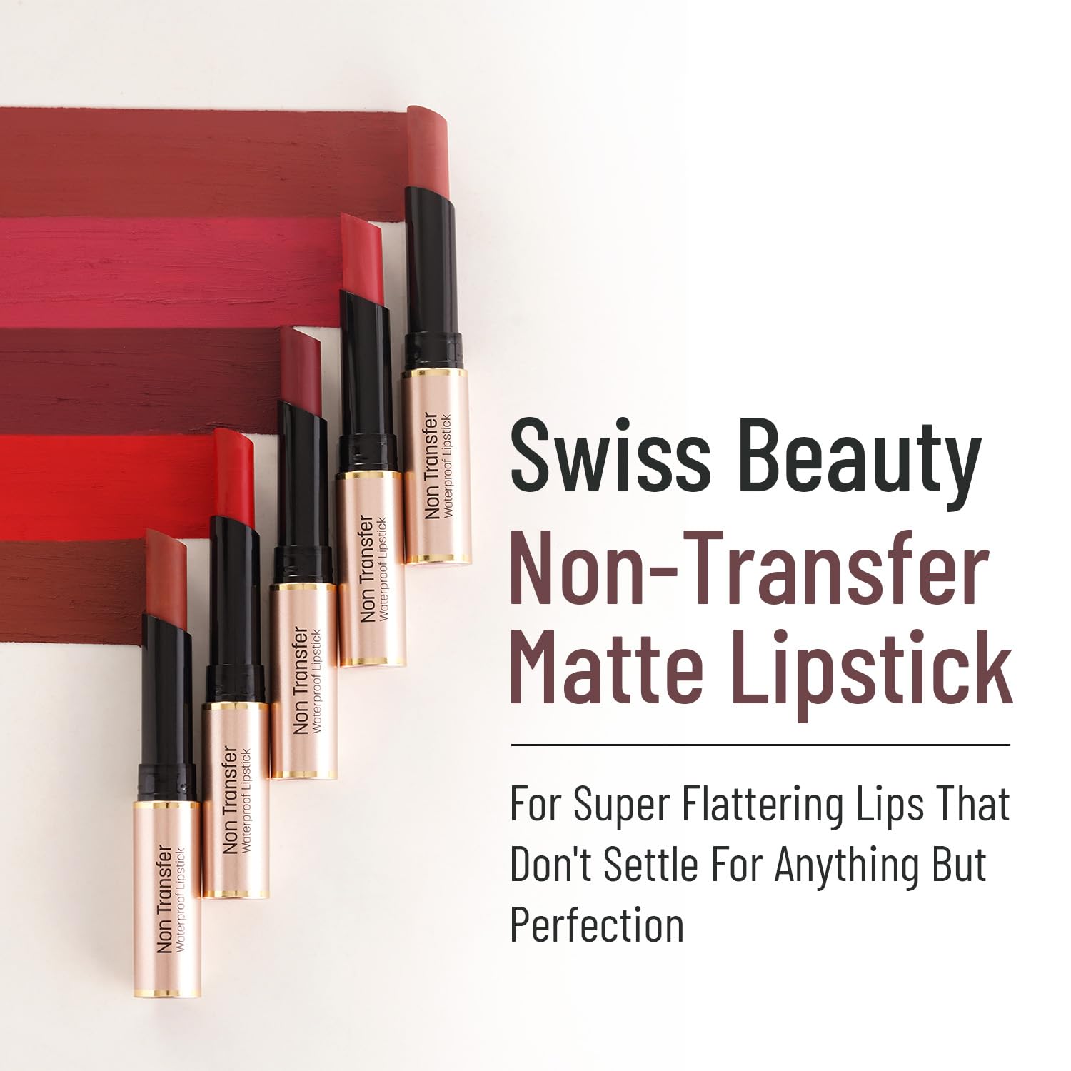 Swiss Beauty Non Tranfer Matte Lipstick Long Stay & Smooth, Burgundy, 3g