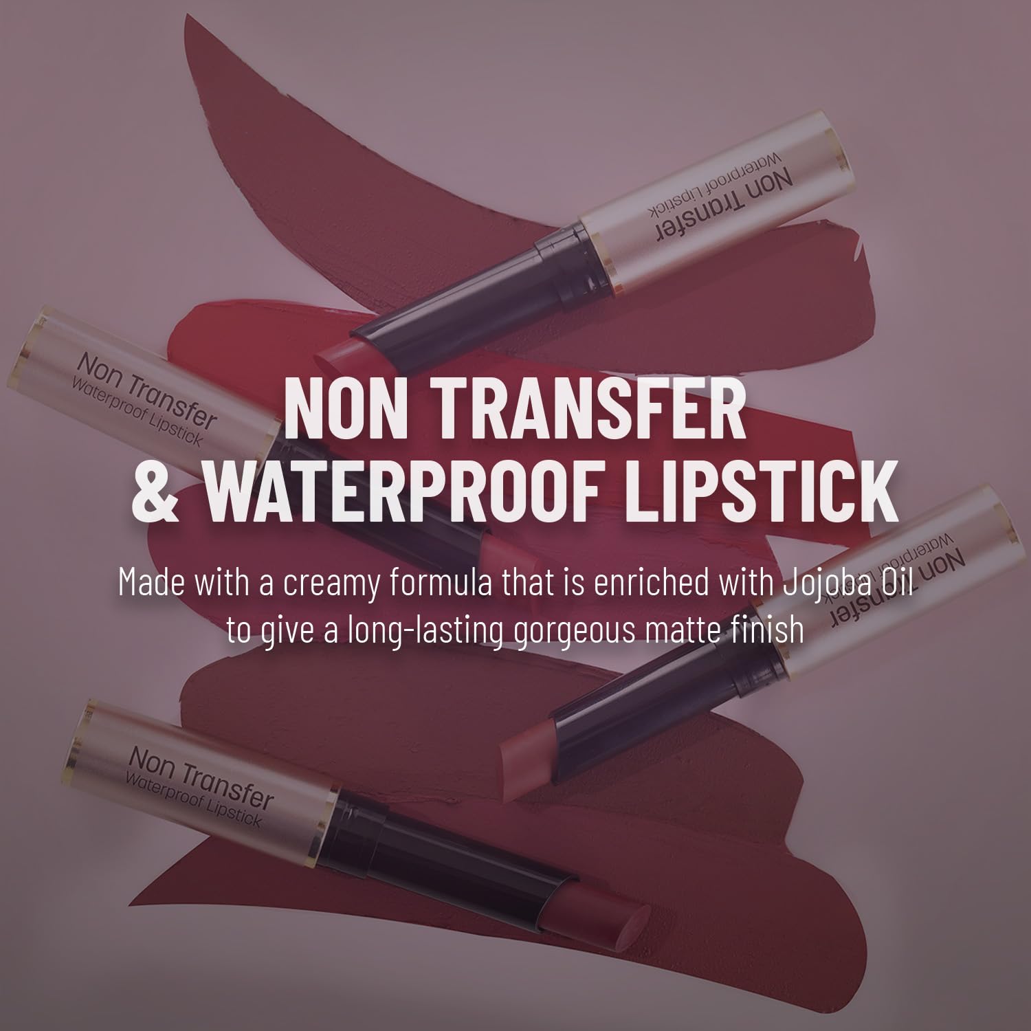 Swiss Beauty Non Tranfer Matte Lipstick Long Stay & Smooth, Burgundy, 3g