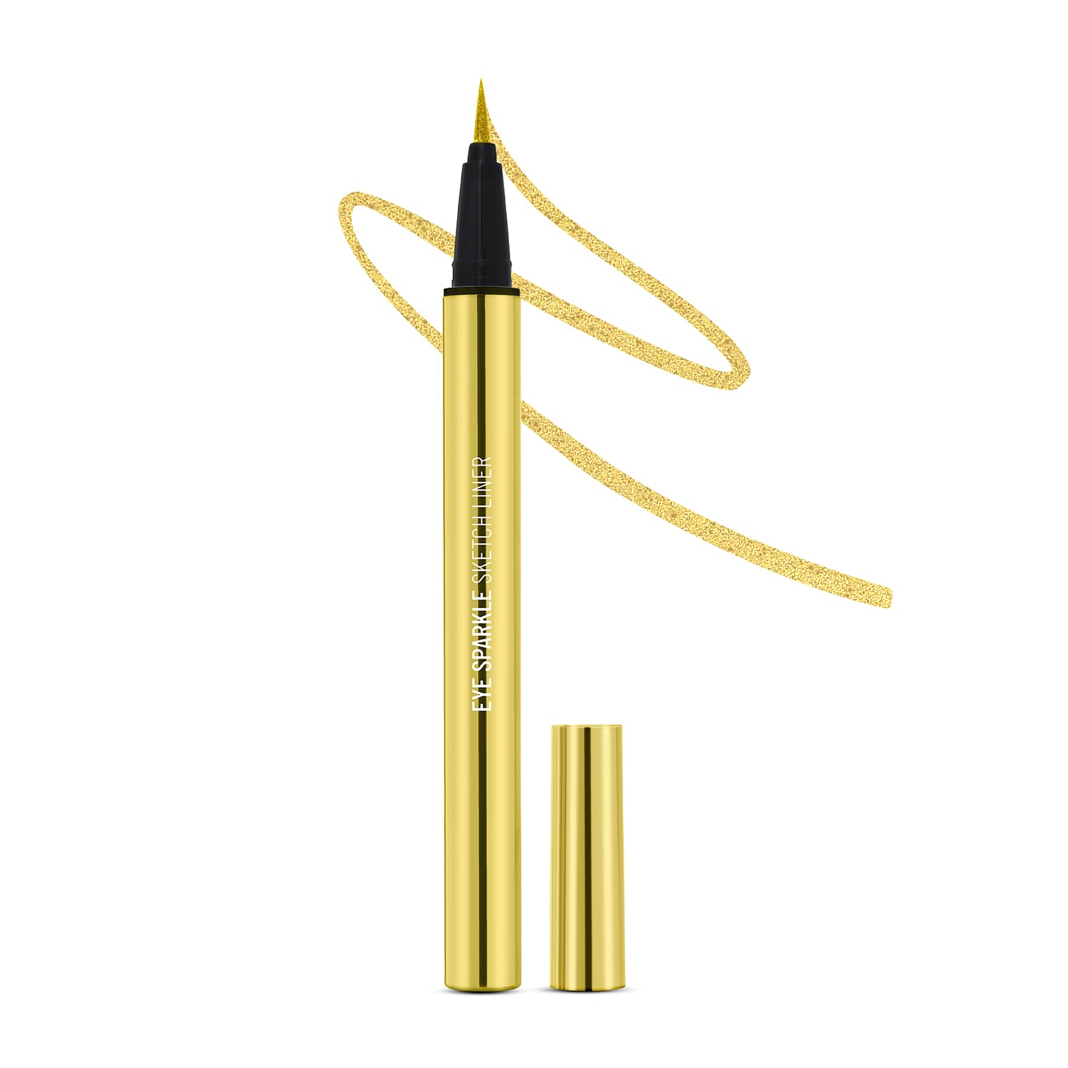 Swiss Beauty Eye Sparkle Sketch eye liner | Smudge-proof, Waterproof eye makeup with Glittery effect | Precision application| Quick dry | Shade- Charming Gold, 0.6gm