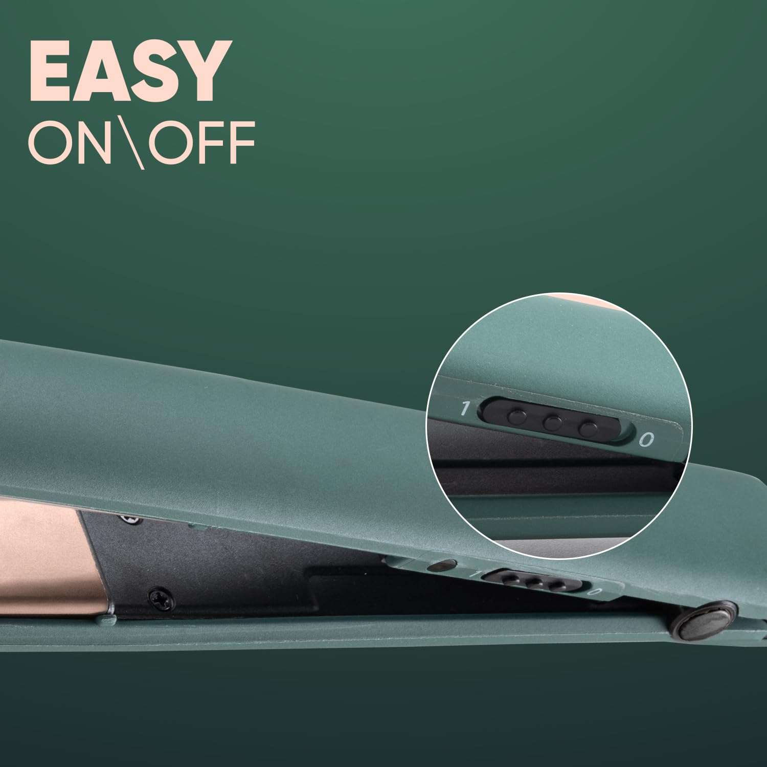  Vega Salon Smooth Hair Straightener for Women with Ceramic Coated Plates, Quick Heatup & Travel Friendly, Green (VHSH-42)