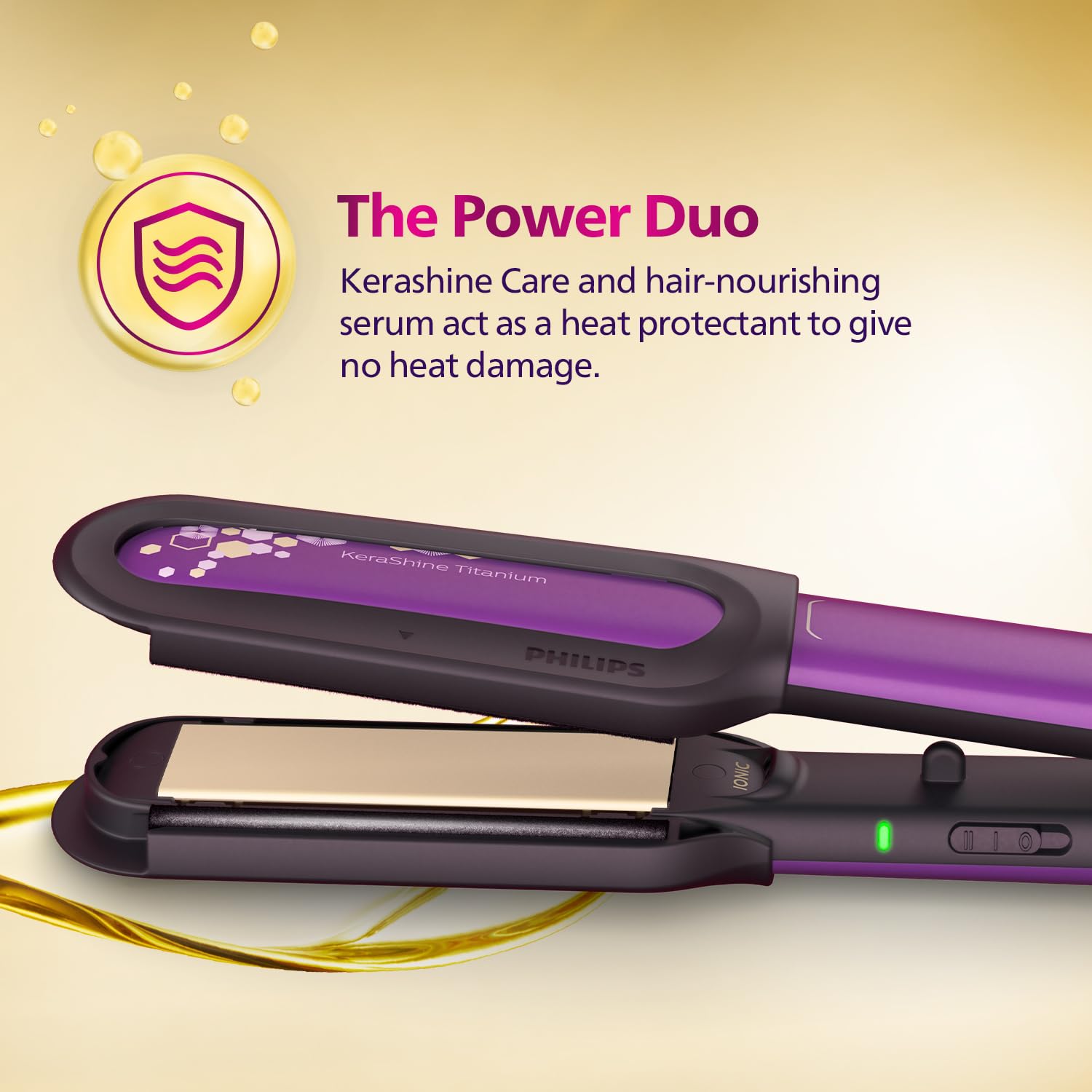 Philips NourishCare- India’s First Hair Straightener designed for No Heat Damage I Uniquely designed NourishCare & Kerashine Technology for Styling with heat protection | Moisture Lock for Nourished Hai
