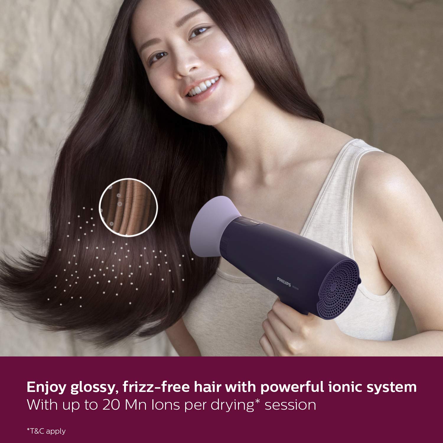 PHILIPS Hair Dryer for Women (Bhd318/00)|1600W|Shiny and Frizz Free Hair with Advanced Ionic Care & Thermoprotect Technology
