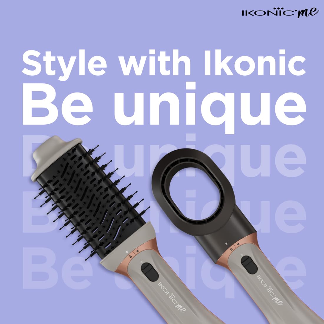 Ikonic 3 in 1 Express Styler Grey, Professional Volumizer Blow Dryer 1200W Hot Air Brush 