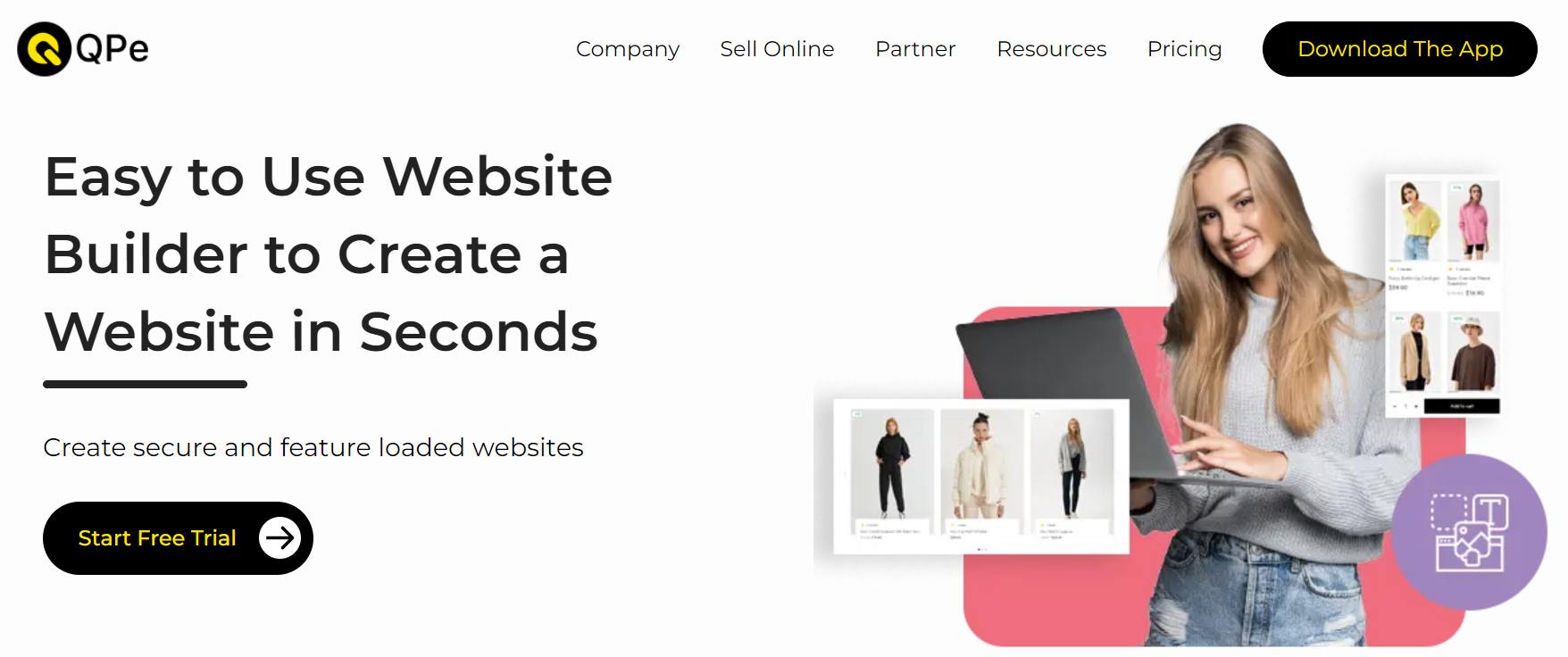 No Code Ecommerce Website builder - QPe