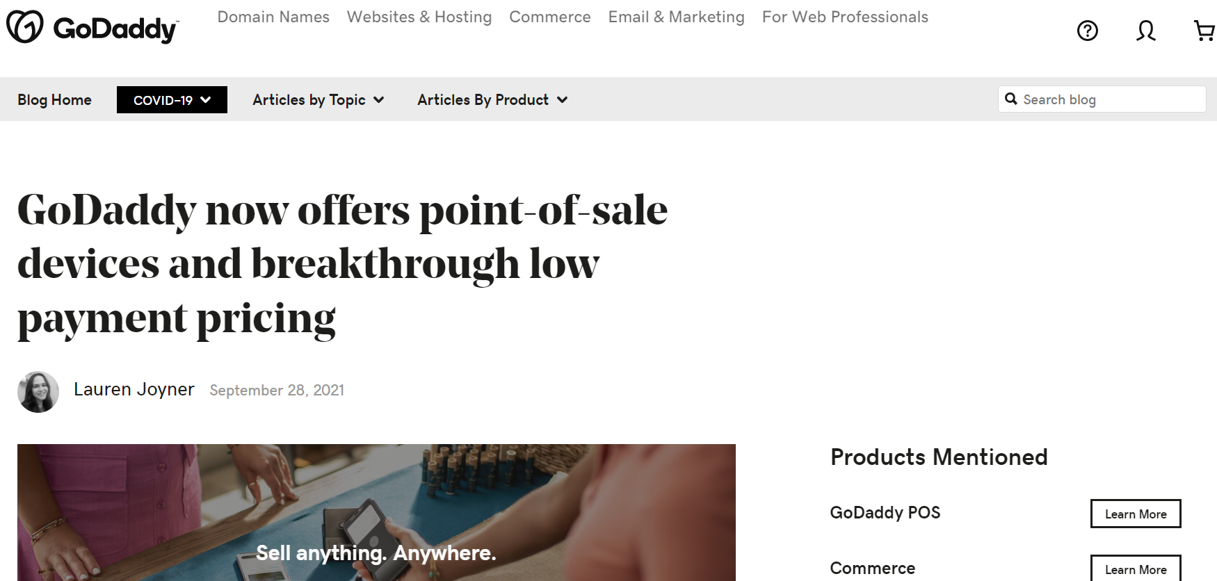 GoDaddy POS platform